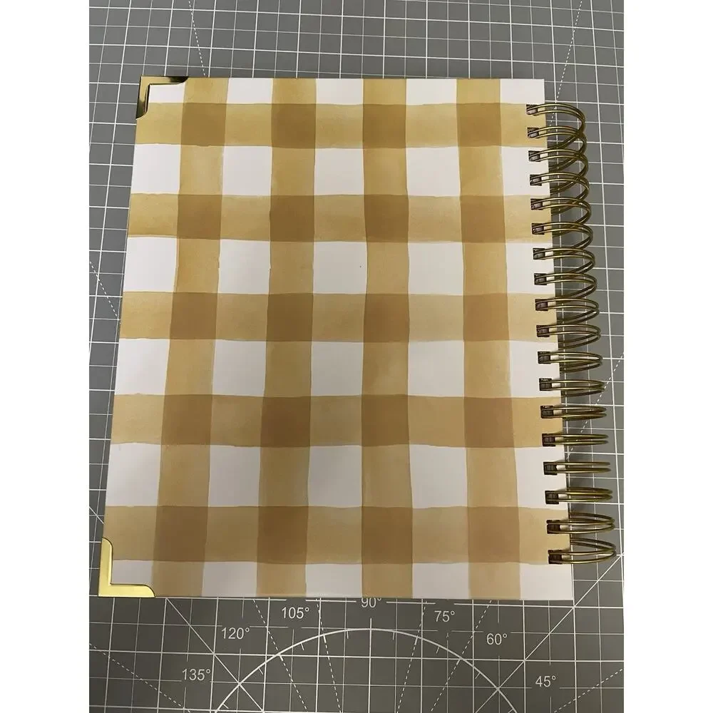 Prayerful Planner Undated Classic 7.5”x 9.5” Spiral Bound Yellow Gingham NIB